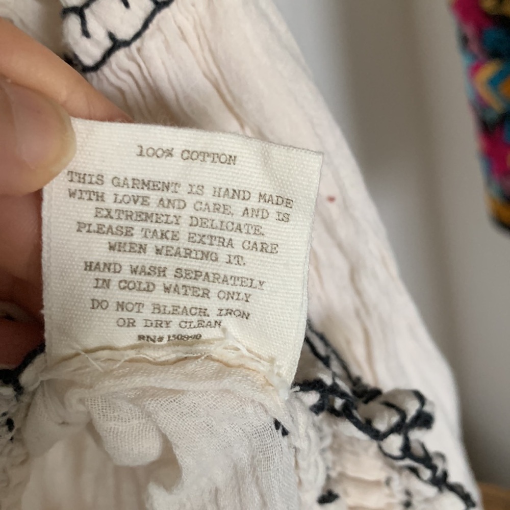 Spell Folklore boho Top in Ivory S preowned - Picture 12 of 15
